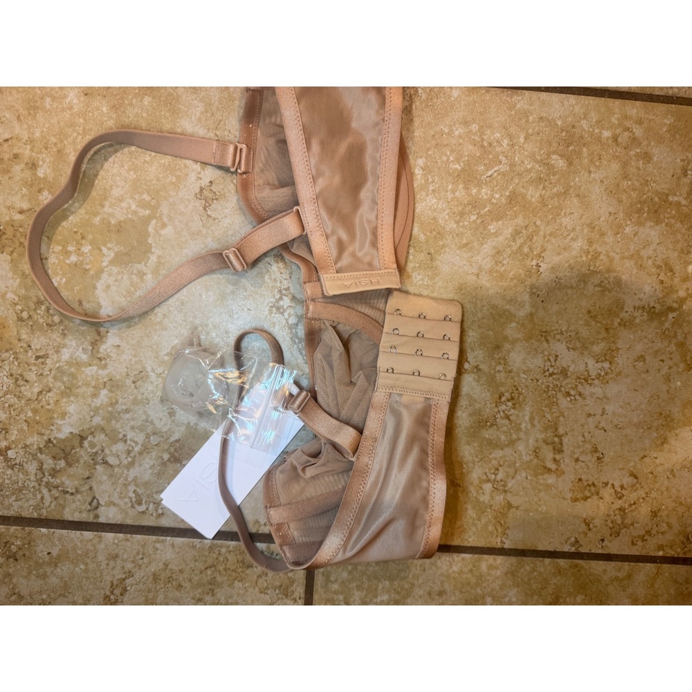 HSIA Nude Mesh Unlined Bra Beige Sheer Underwire FBD0520WBE34B Womens 34B - Picture 5 of 6